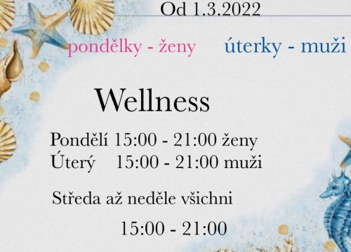 Wellness den pro ženy, den pro muže od 1.3.2022