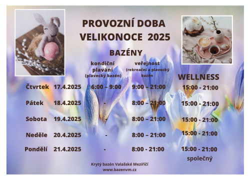 Provozní doba velikonoce 2025
